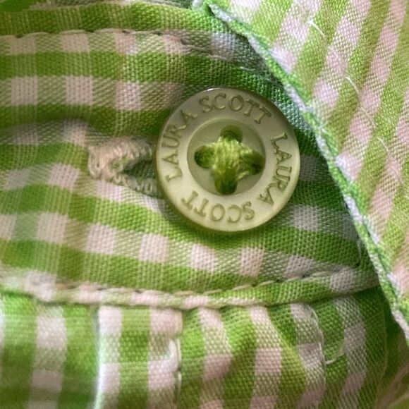 Laura Scott Green Checkered Women’s Shirt Blouse Size Approximately  3X No Tag - Picture 9 of 9